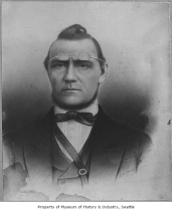 "Doc" Maynard, docteur, prince marchand, avocat, juge de paix et architecte du traite de Point Elliott en 1855.